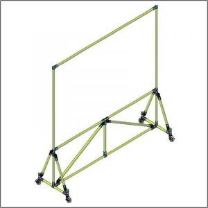 Assembled Message Board Frame with Casters